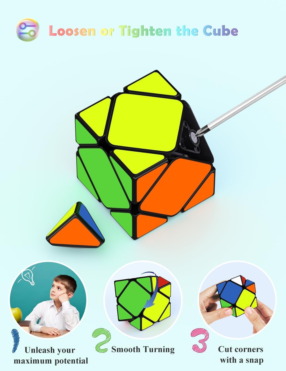 Roxenda Windmill cube in motion for visual patterning practice.