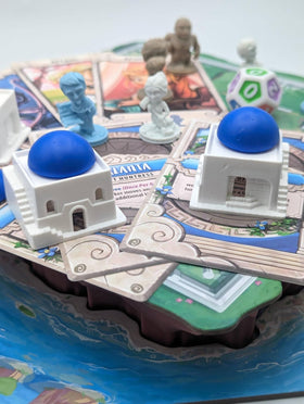 Roxley Games Santorini Second Edition rulebook with clear setup tips