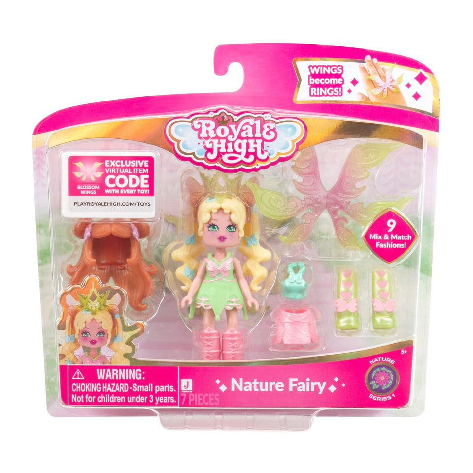 Royale High Nature Fairy 3-inch doll displayed ready for imaginative play.