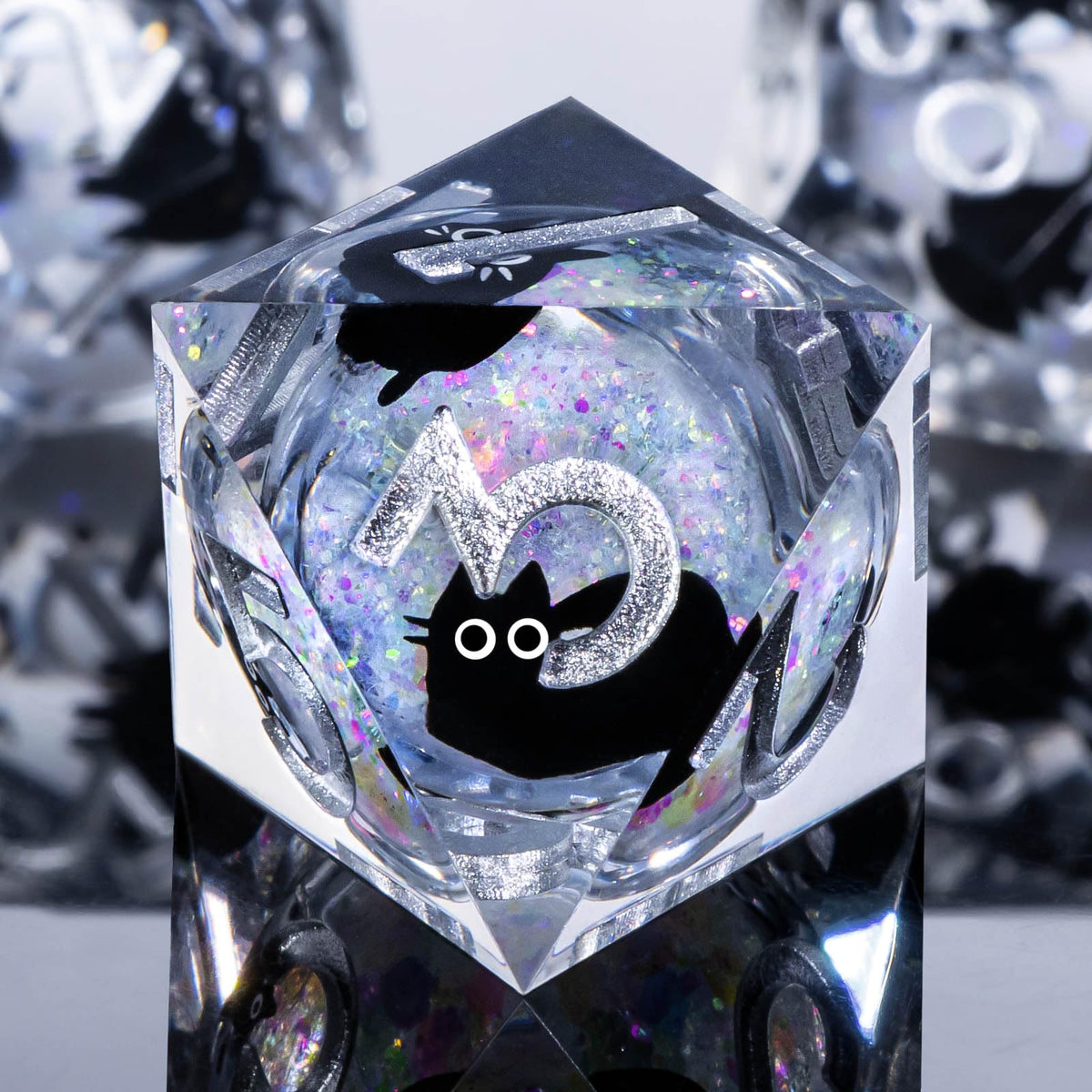 View of Roycevon DND dice set including D4, D6, D8, D10, D12, D20.