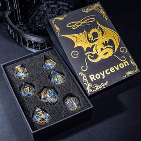 Roycevon DND dice storage jar with foam inserts protects dice