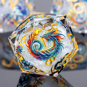 Roycevon dragon pattern DND dice set in white with gift box for gifting