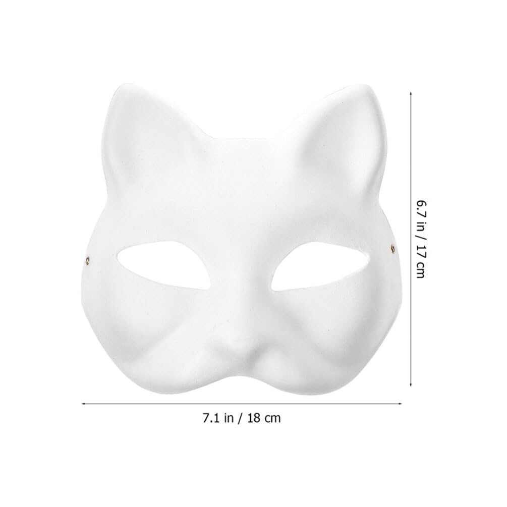 RQPQBO Therian cat mask blank—easy-to-paint surface for custom art projects
