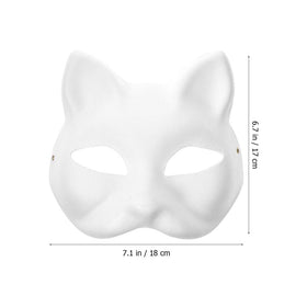 RQPQBO Therian cat mask blank—easy-to-paint surface for custom art projects