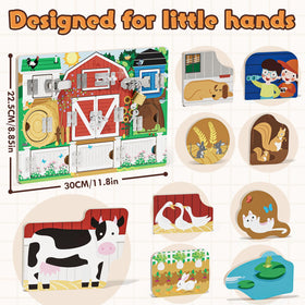 RRIBOUDWAN animals detail shows cows, chickens, ducks; stimulates imaginative storytelling.
