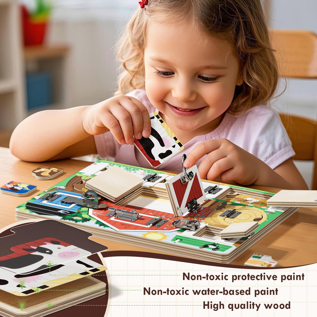 RRIBOUDWAN doors puzzle sections; supports pattern recognition through play.