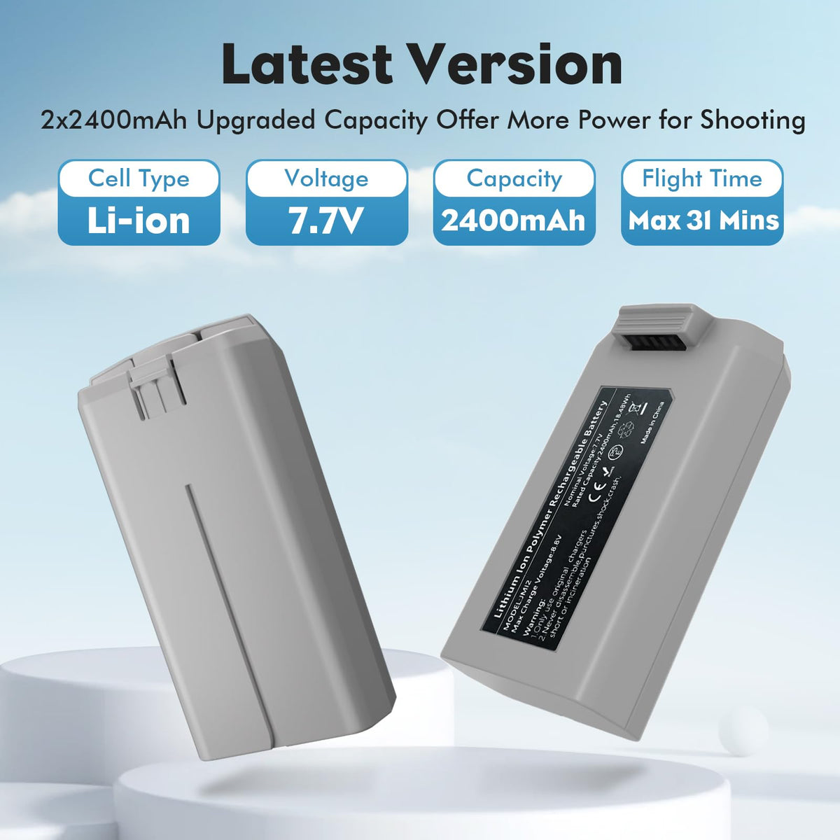 Rszfnjxry intelligent battery for DJI Mini series compatibility ensures easy upgrades.