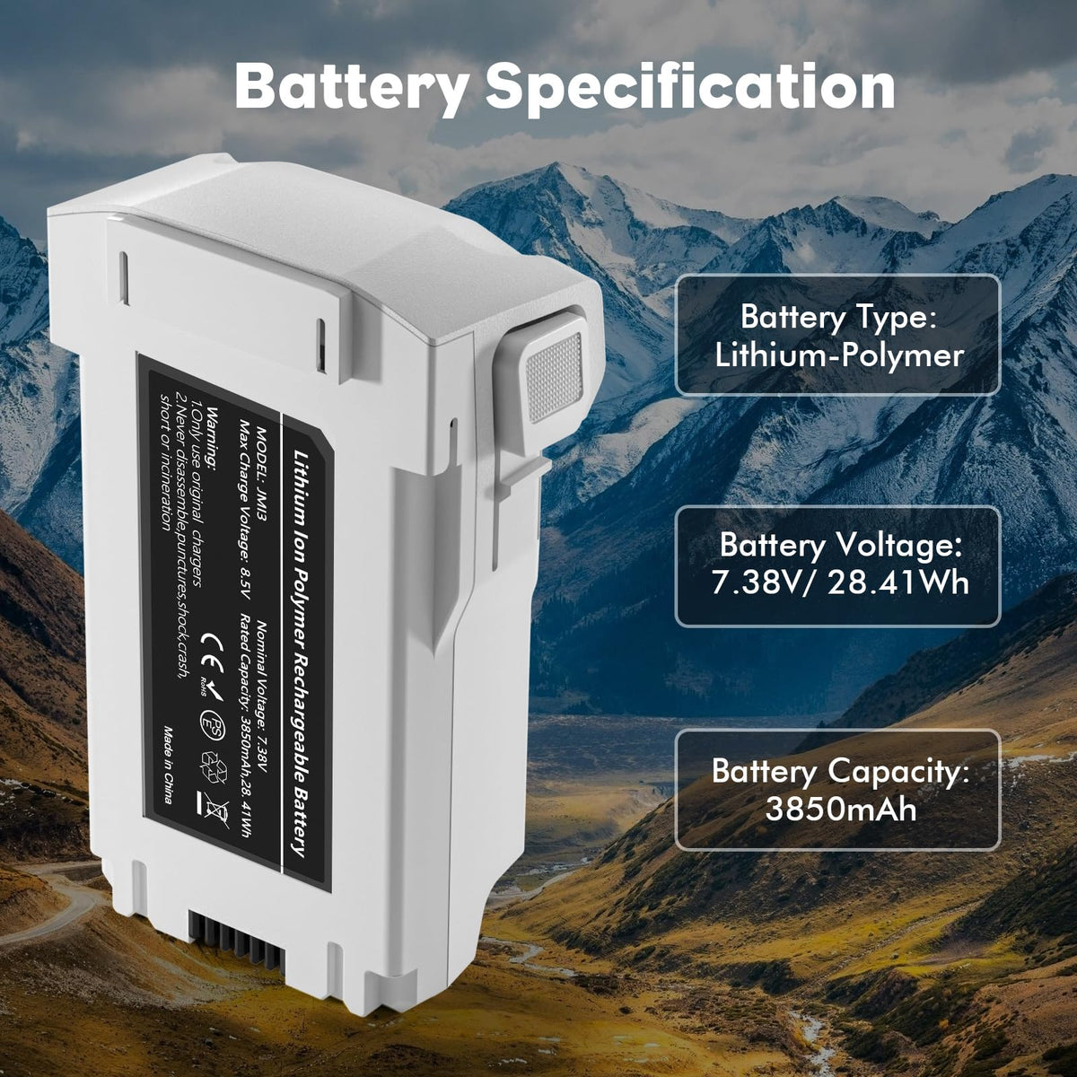Rszfnjxry Intelligent Flight Battery Plus high-capacity 3850mAh for travel.