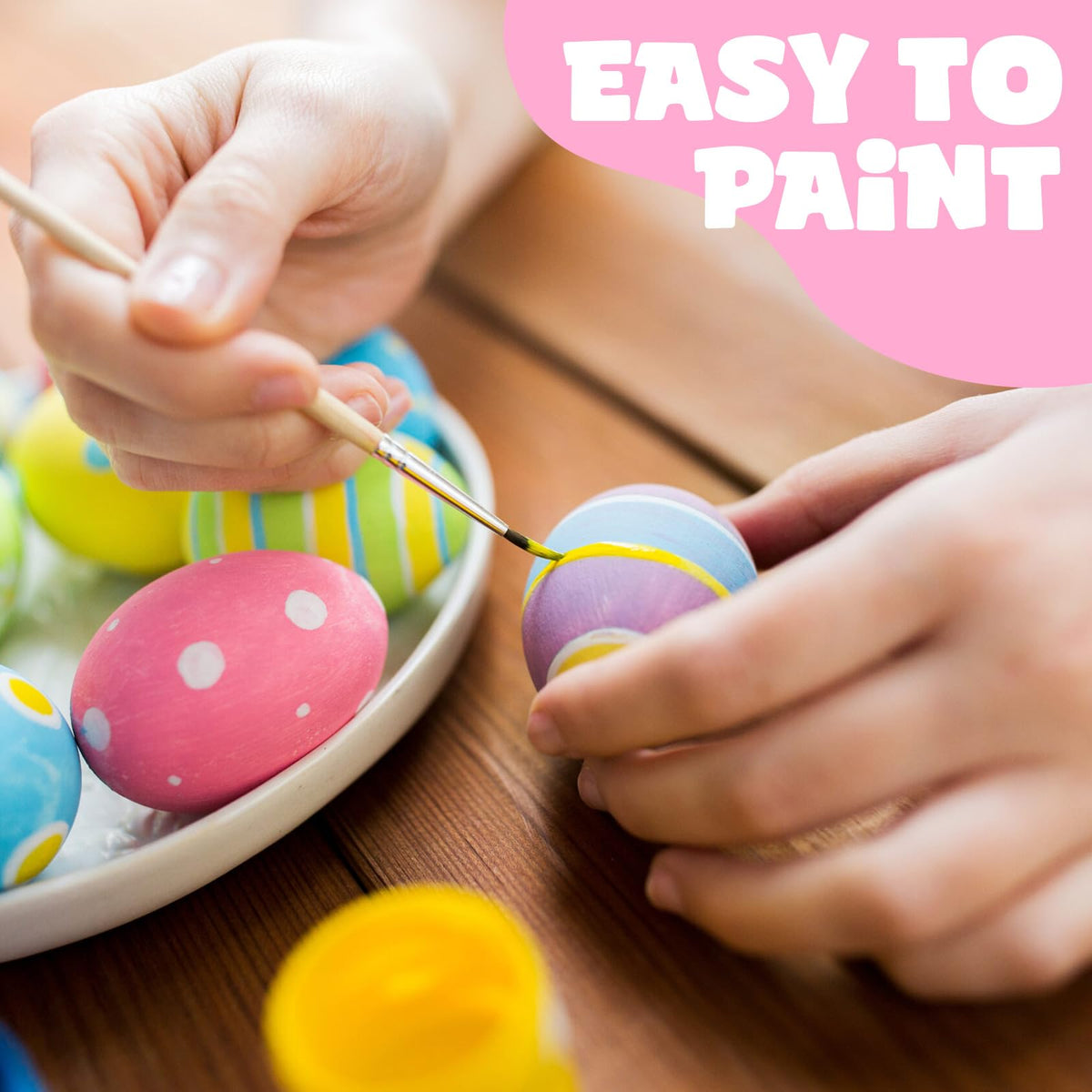 Rtisaeu smooth-edge wooden egg, ideal for kids crafts and decorating.
