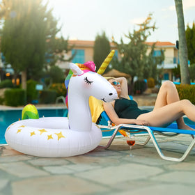 Rtudan unicorn pool float adult-friendly size with stable buoyancy