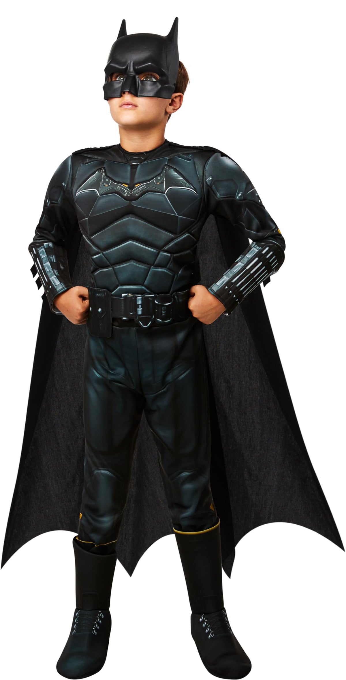 Rubies Batman deluxe costume for kids in medium size, ideal for Halloween and cosplay.