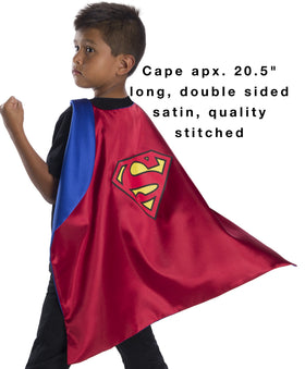 Rubies cape set masks and chest logo enhance complete superhero transformations