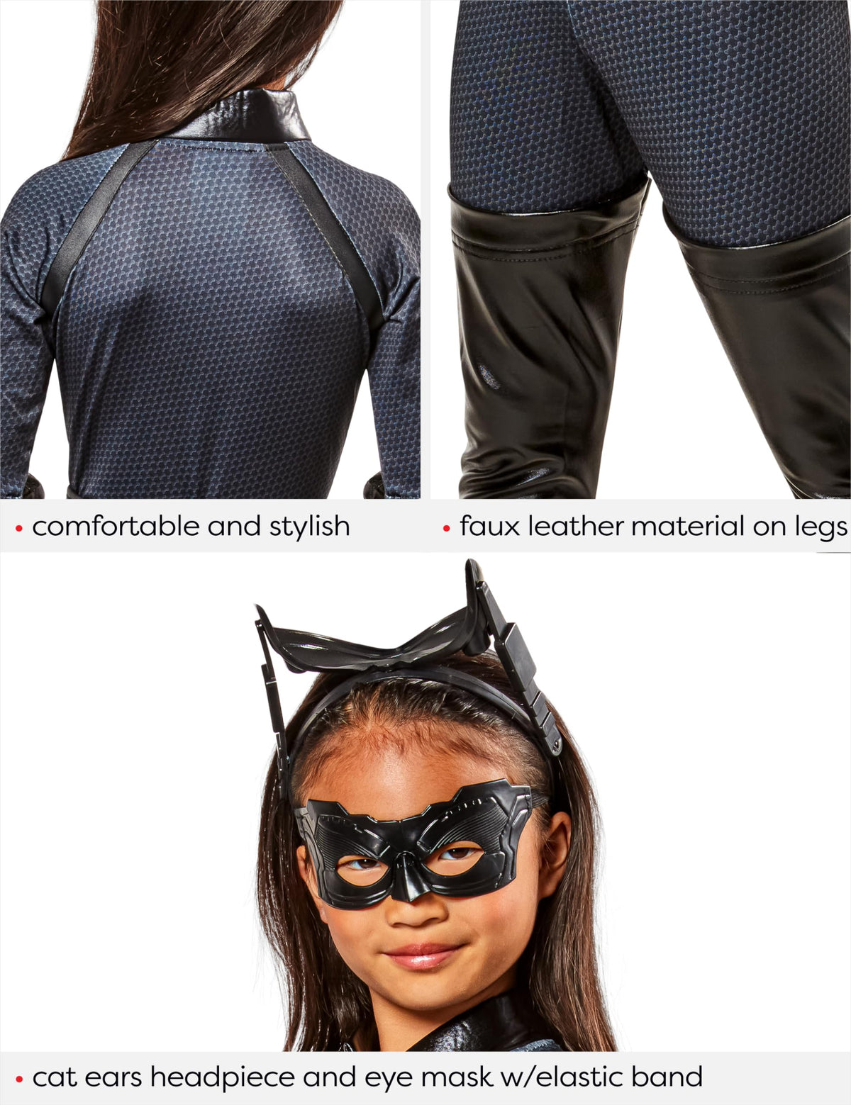 Rubies Catwoman belt completes the sleek look on the jumpsuit.