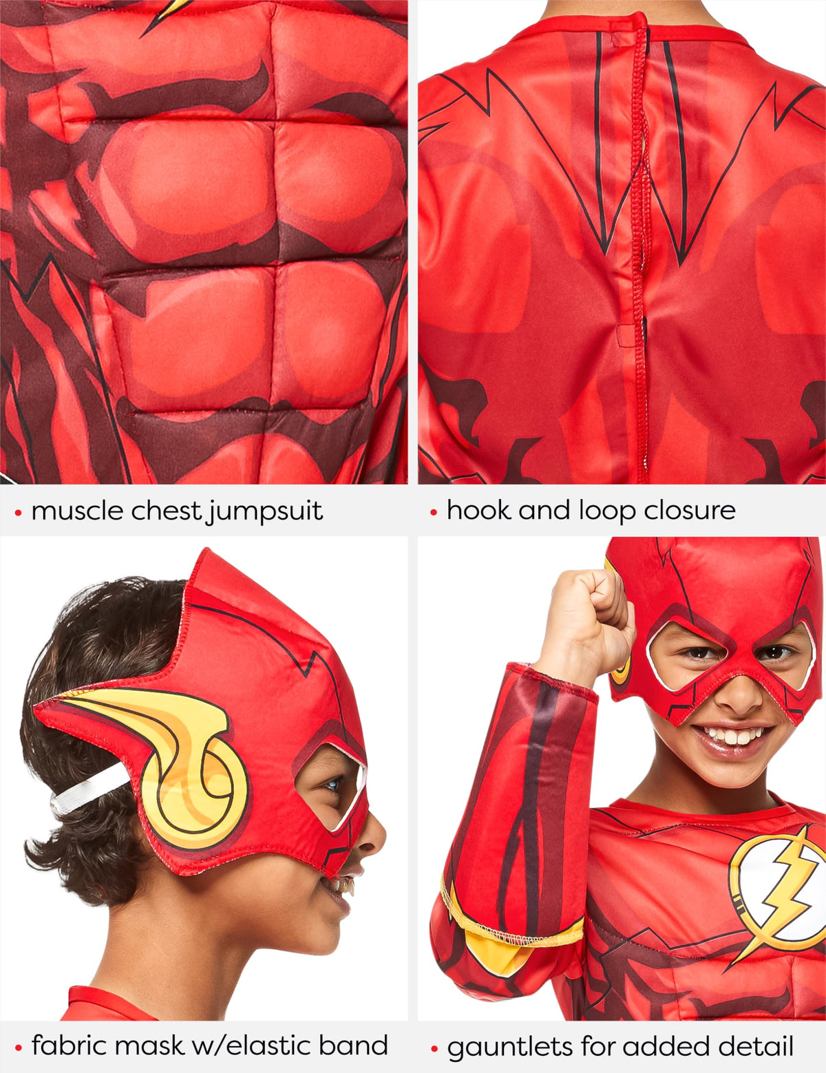 Rubies The Flash belt accessory adds adjustable flair for size flexibility.