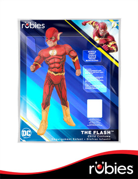 Rubies The Flash costume on-model pose highlights full kit versatility.