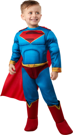 Rubies DC League of Super Pets Superman toddler boot tops for a complete superhero look.