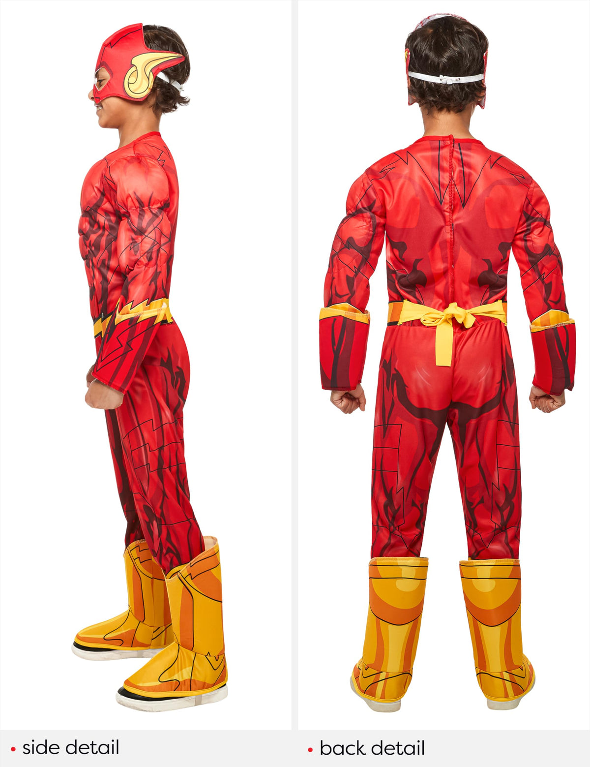 Rubies The Flash padded jumpsuit detail designed for action