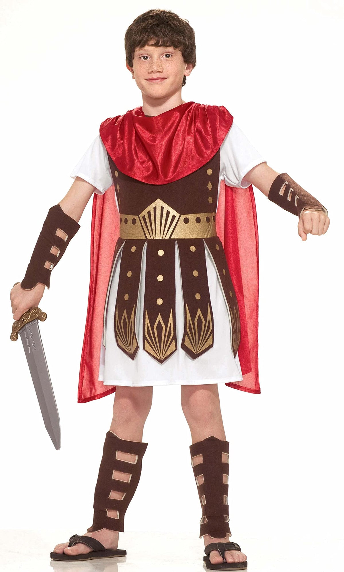 Rubies Roman Warrior Costume tunic with cape promotes imaginative pretend play.