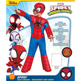 Size chart guidance helps proper fit for Rubies toddler Spider-Man costume