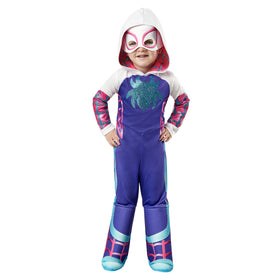 Rubies Spidey Ghost Spider Deluxe Costume 3T4T shown for imaginative play, durable and comfortable.