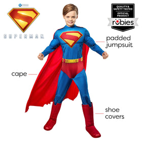 Rubies Superman 2025 cape adds dramatic motion to costumes.