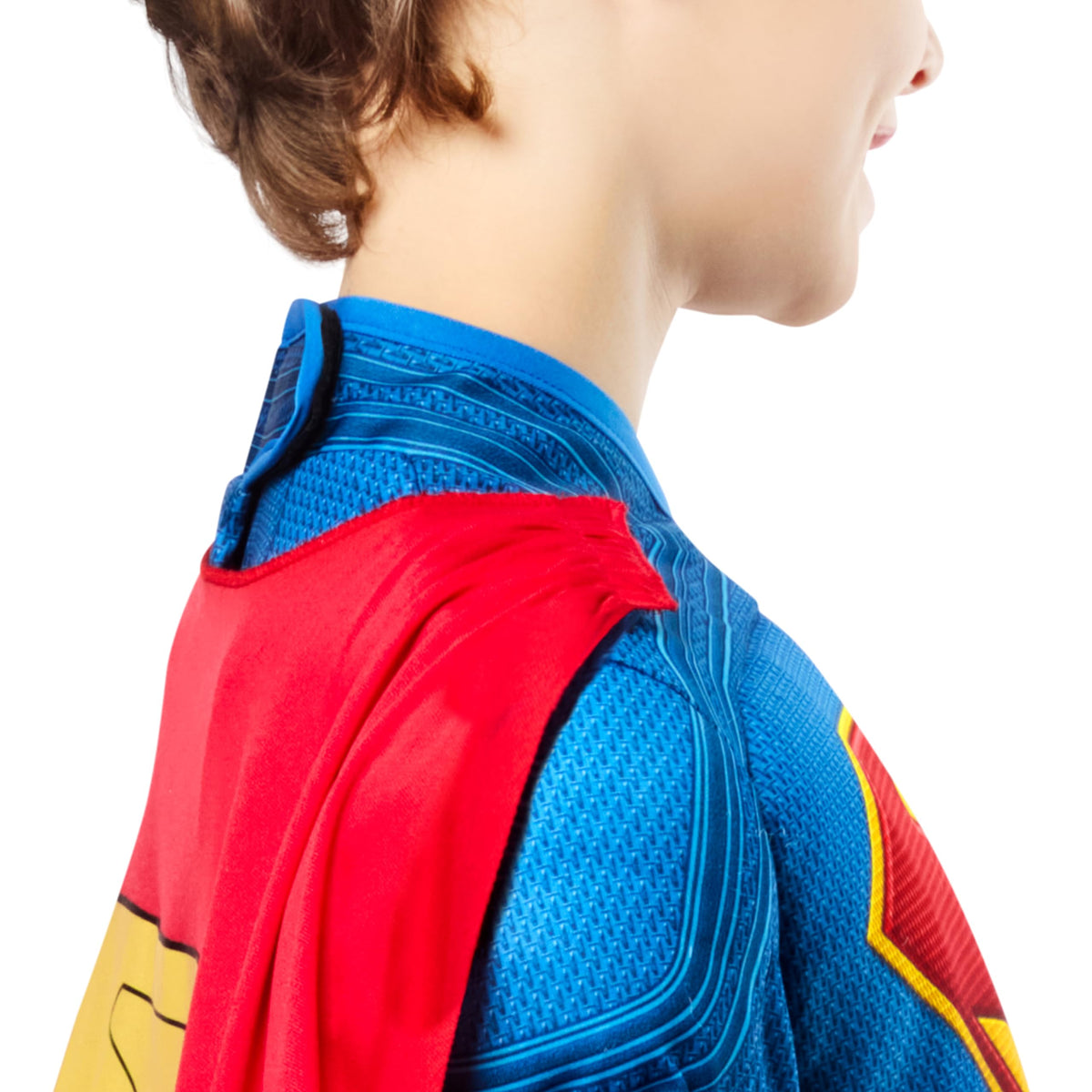 Rubies Superman 2025 deluxe padded jumpsuit with muscular stitching.