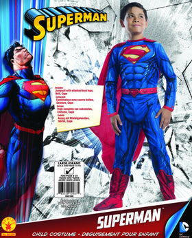 Rubies Superman kids cape draped to showcase dramatic costume for events