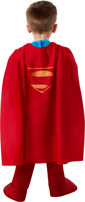 Rubies Superman toddler costume boot tops complete the hero silhouette for easy dressing.