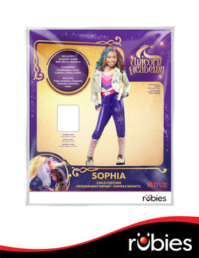 Rubies Unicorn Academy Sophia Mendoza jacket as the outer layer for themed events