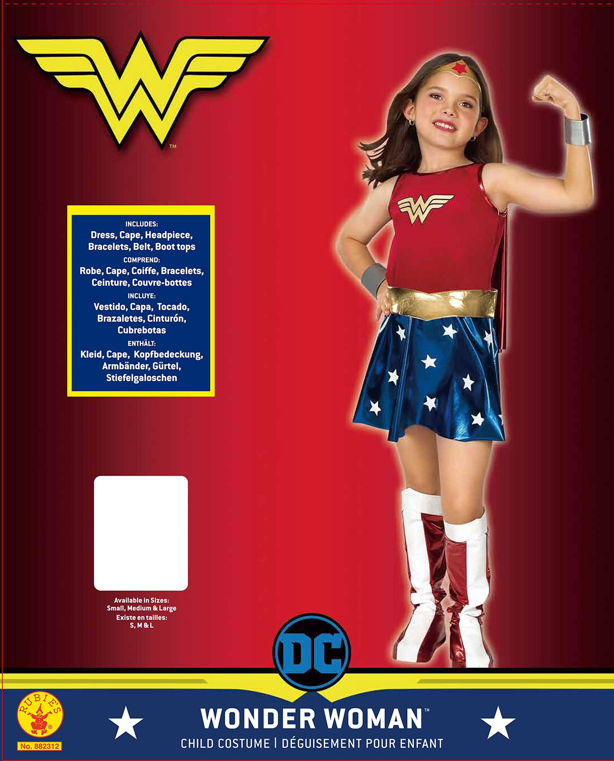 Rubies Wonder Woman gauntlets for kids, authentic superhero detail for cosplay.