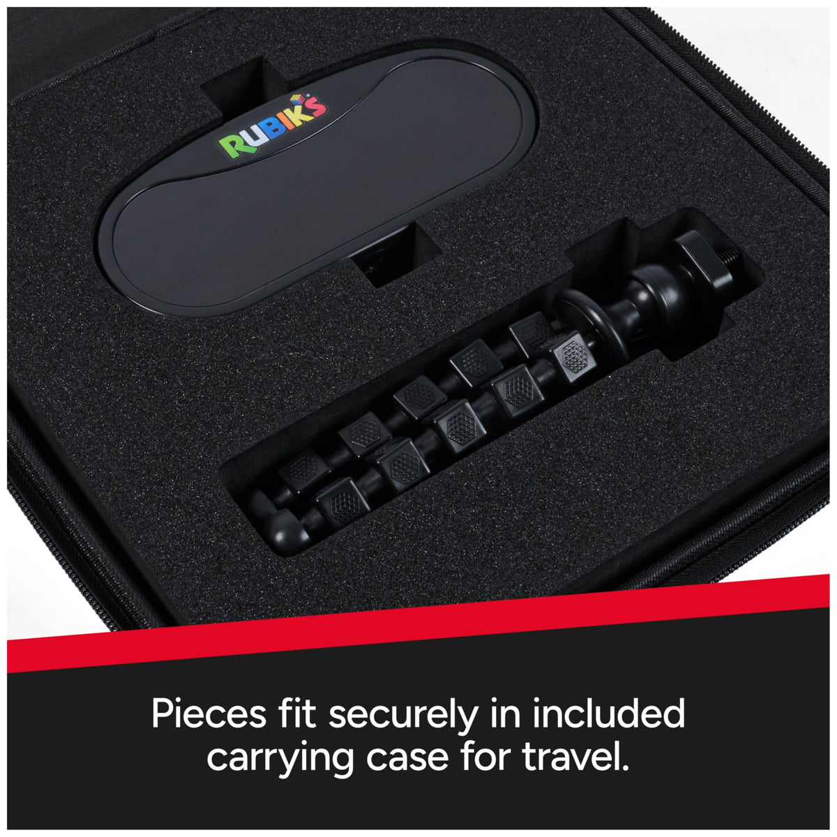 Rubik’s 3x3 Speed Cube on timer demonstrates quick solving angles and timing reads