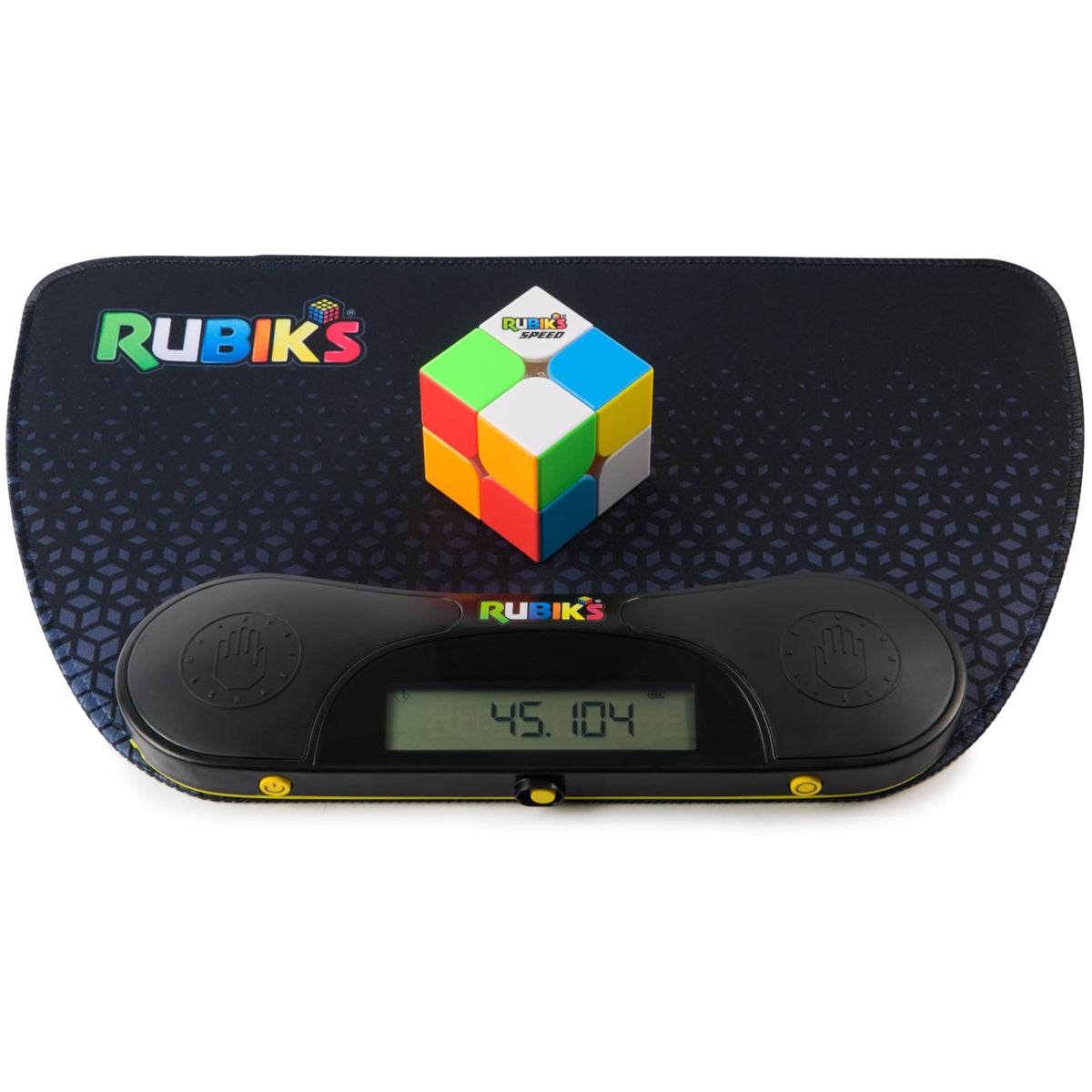 Rubik's Cube neoprene timer mat surface offers durable, comfortable timing for solves.