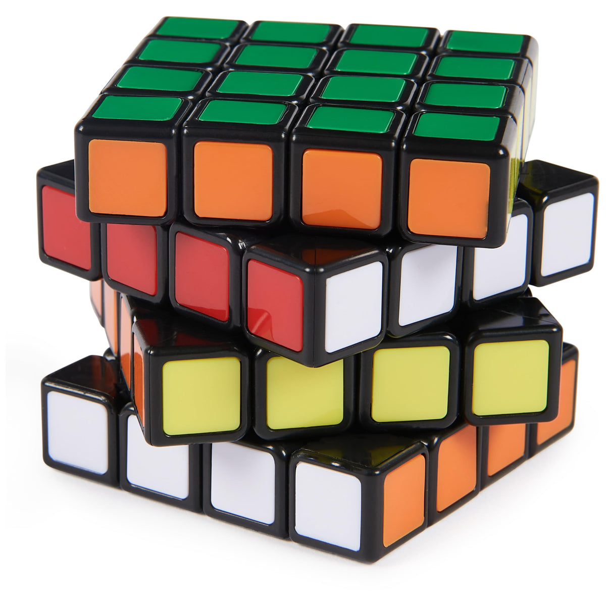 Six-colored Rubik's faces visible for vibrant visual focus.