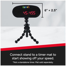 Rubik’s Timer Stand with adjustable tripod legs set the perfect height for solving