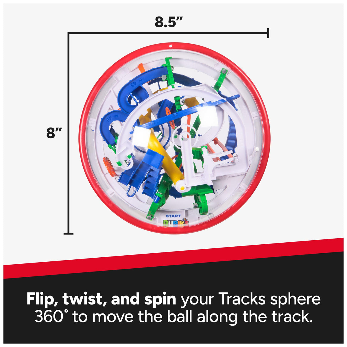 Rubik’s Tracks 125 Launch Ramp demonstrates momentum control during play.