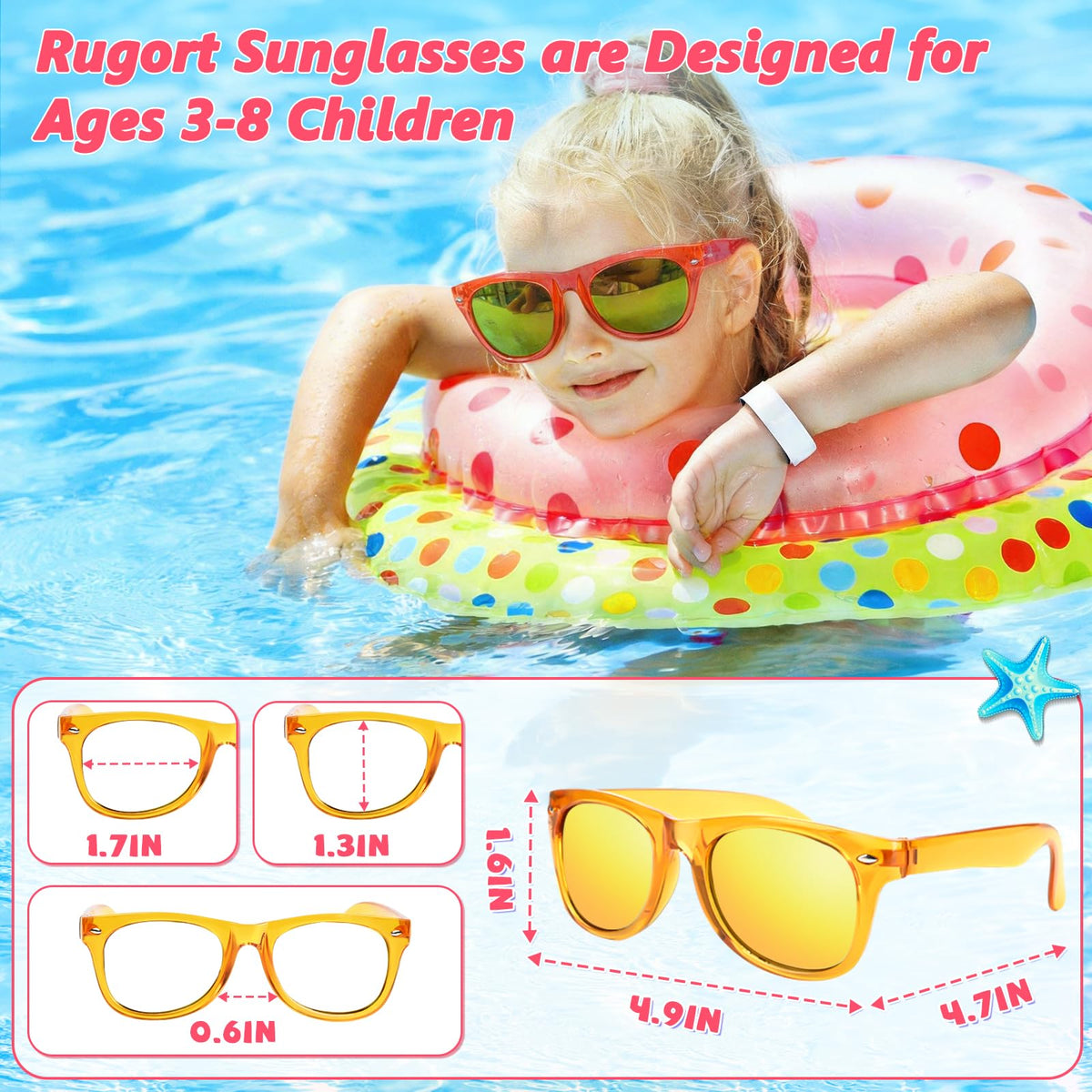 Rugort neon green kids sunglasses for active outdoor fun