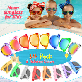 Rugort neon pink kids sunglasses for sunny days and outdoor parties