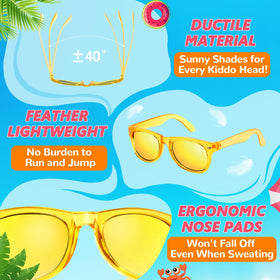 Rugort neon yellow kids sunglasses for easy visibility at crowds