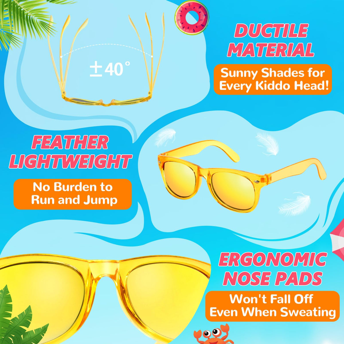Rugort neon frames add a fun fashion touch for sunny days