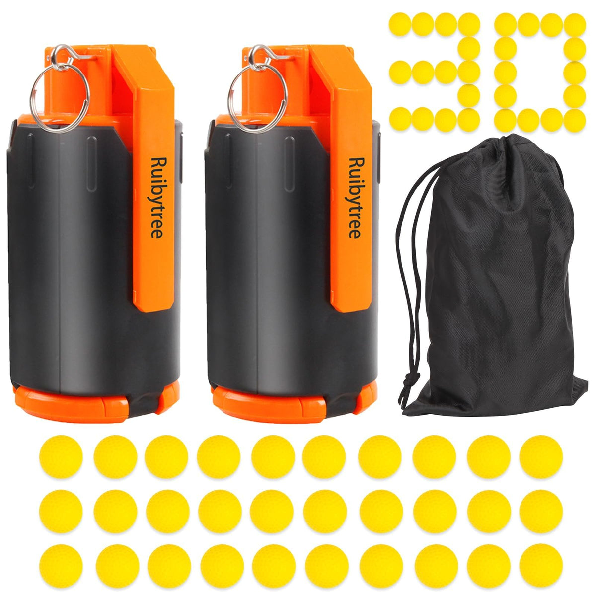 Ruibytree CS tactical plastic toy grenade front view for immersive Nerf battles.