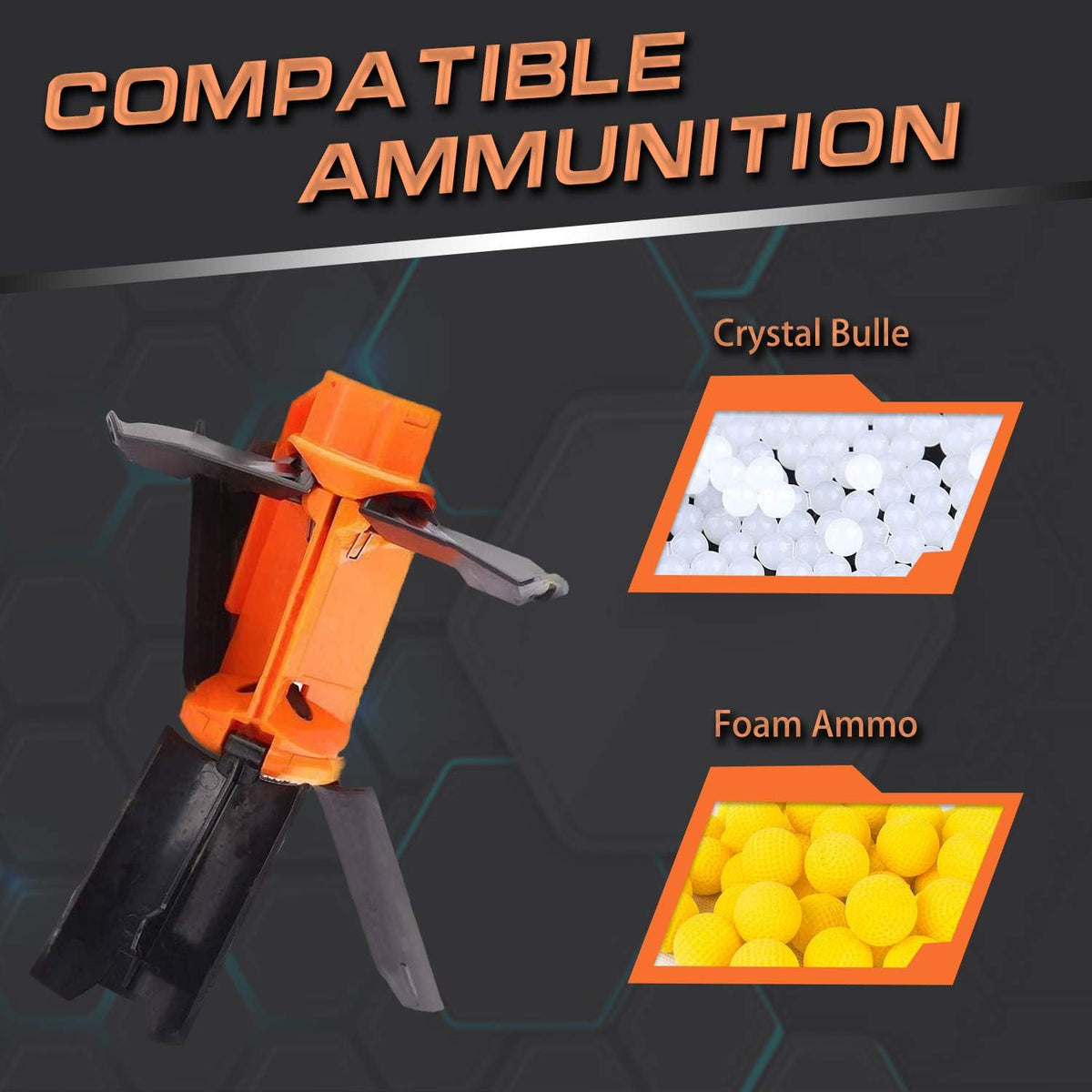Ruibytree foam bullet cartridge holding 30 rounds for extended play sessions.