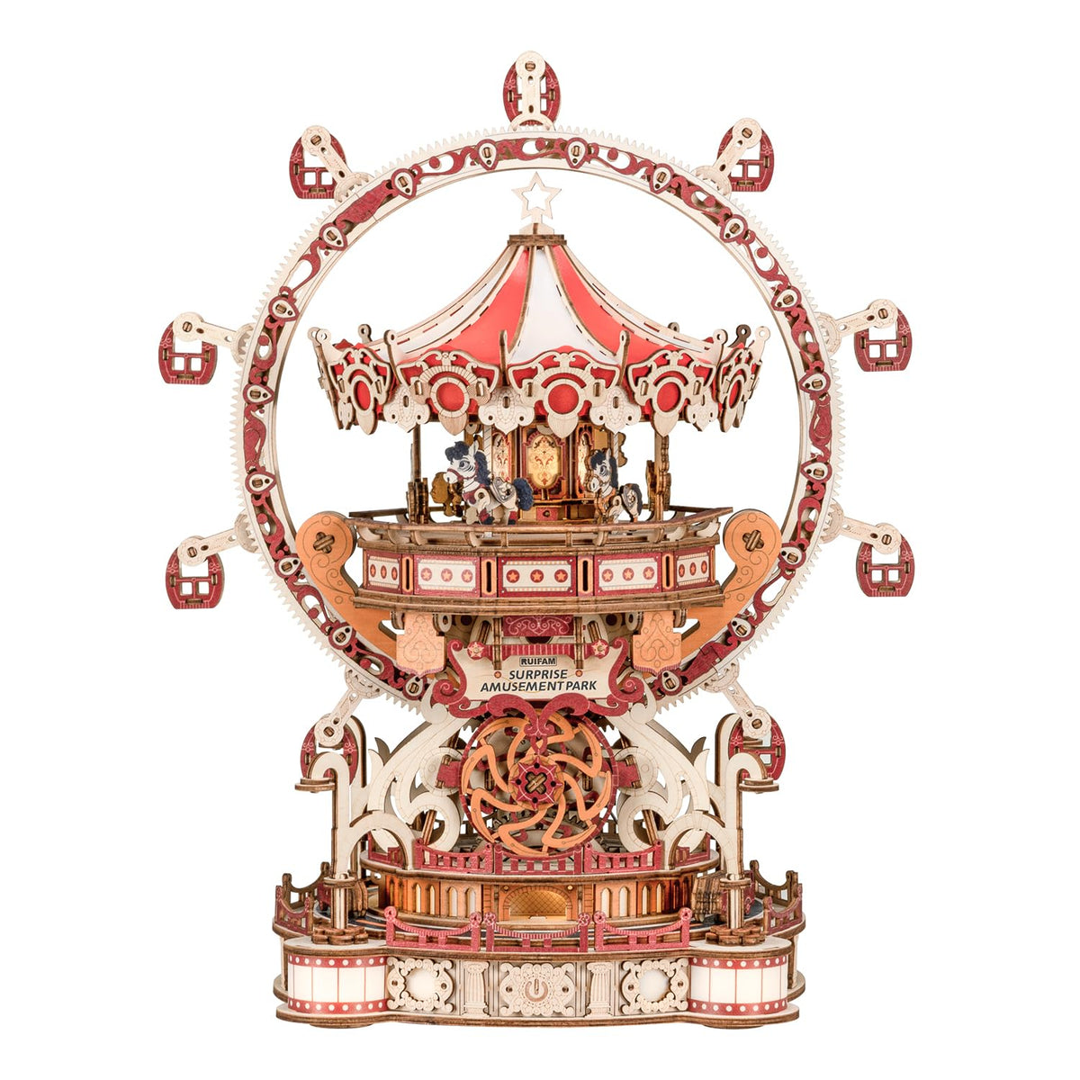 RUIFAM 3D puzzle wooden-parts, precision-cut for a satisfying assembly experience.