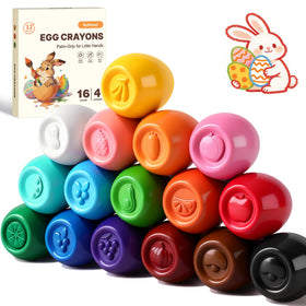 RuiHawk 16 colors egg crayons with vivid hues for toddler color learning