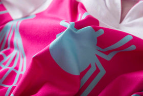 Ruikajia girls bat spider web dress care label suggests gentle washing.