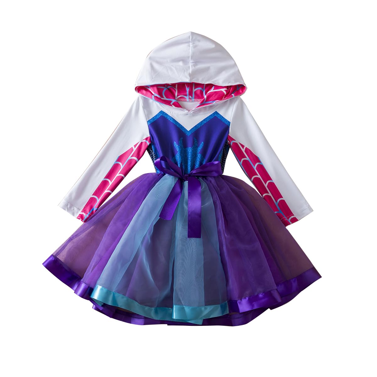 Ruikajia Spider Gwen tutu costume; front view for playful cosplay and Halloween fun