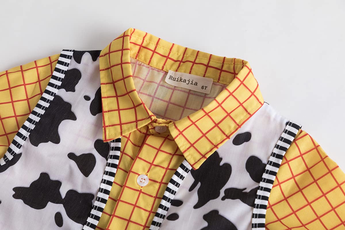 Ruikajia Woody kids shirt designed for 2-12 years, easy to wear during pretend play.