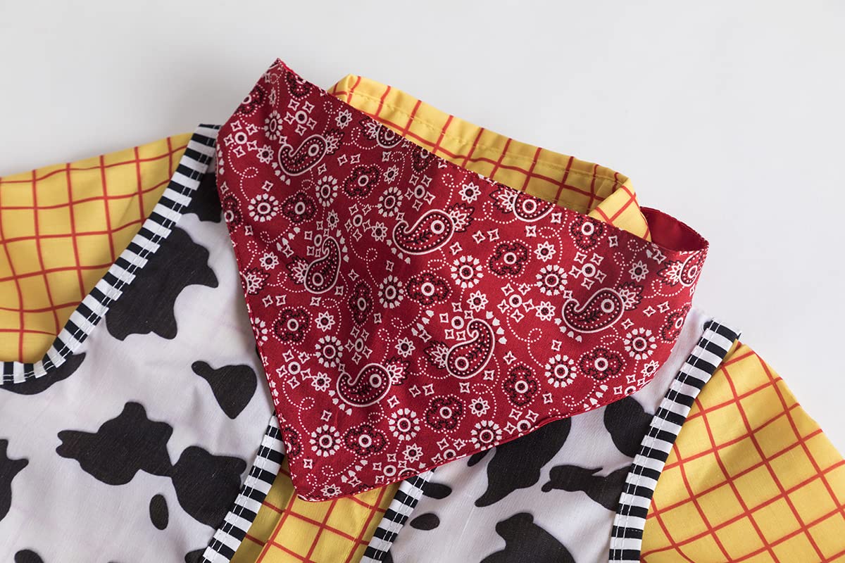 Ruikajia multicolored Woody shirt highlights vibrant design for birthday parties and photo shoots.