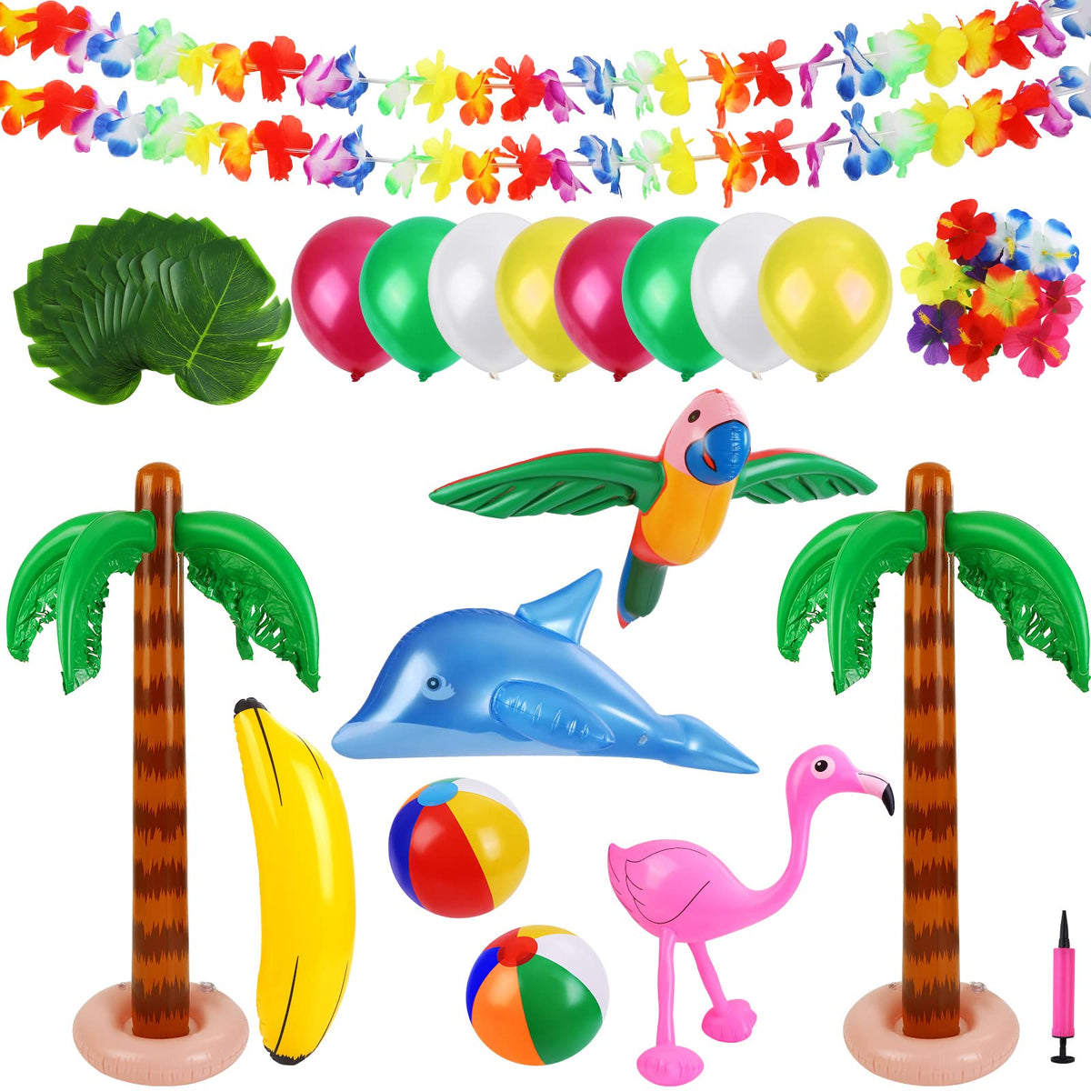 Ruisita inflatable tassel coconut tree for vibrant luau decor.