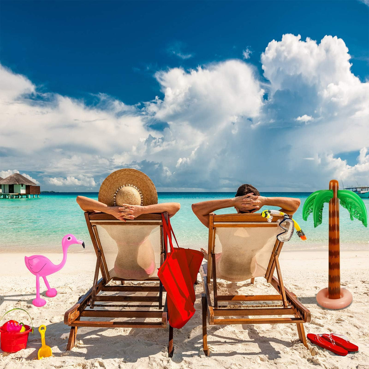 Ruisita Monstera leaf inflatable accents tropical tables and backdrops.