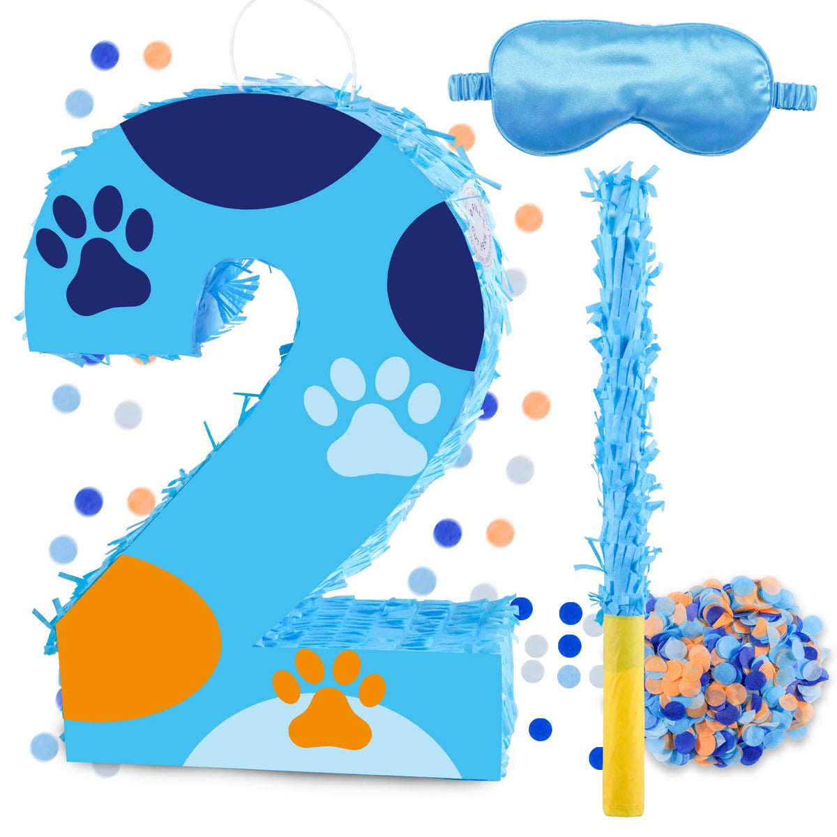 RUISUER 16-inch number 2 dog paw pinata ready for party decor and photos